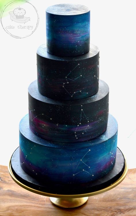 Galaxy wedding cake Galaxy Wedding Cake Ideas, Wedding Cake Galaxy, Galaxy Themed Wedding Cake, Cosmic Wedding Cake, Space Themed Wedding Cake, Starry Wedding Cake, Celestial Cake Ideas, Space Wedding Cake, Starry Night Wedding Cake