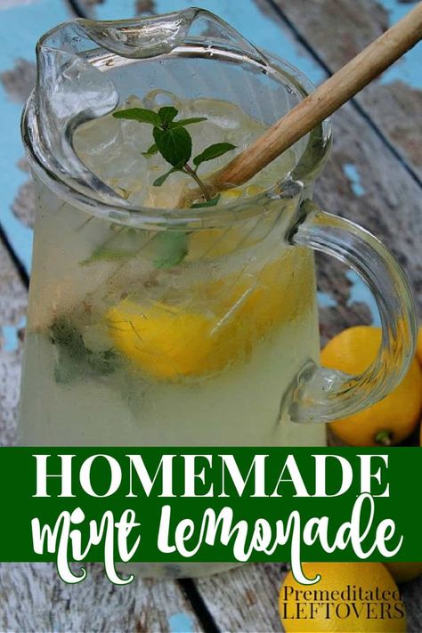 Mint Drink Recipe, Hot Water With Lemon, Mint Lemonade Recipe, Water With Lemon, Glass Of Lemonade, Mint Drink, Wealthy Life, Homemade Lemonade Recipes, Mint Water