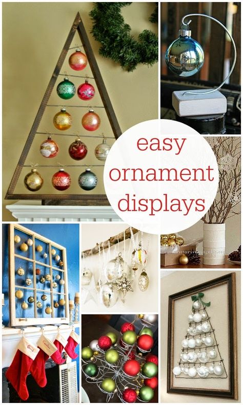 Housewife Eclectic: 10 Creative Ornament Displays Ways To Display Ornaments, Ornament Display Ideas, Swarovski Snowflake, Ornament Tree Display, Display Ornaments, Craft Displays, Egg Display, Easy Ornaments, Advent Christmas