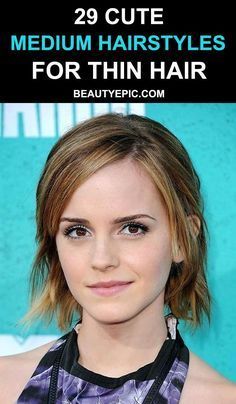 Easy Hairstyles For Thinning Hair, Haircuts For Thinning Hair Over 50, Feminine Haircuts, Girls Haircut, Cute Medium Length Hairstyles, Medium Fine Hair, Fine Hair Cuts, Side Bangs Hairstyles, Emma Bunton