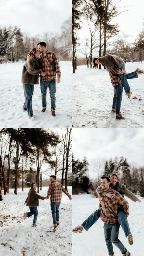 Central Park Couple Photoshoot Winter, Heavy Snow Aesthetic, Couple Poses Snow, Winter Save The Date Pictures, Couple Poses Winter, Snowy Couples Photoshoot, Couples Photoshoot Outfits Winter, Couples Snow Pictures, Winter Photoshoot Ideas For Couples