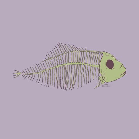 Fish skeleton line art - bones cottagecore goblincore - simple trippy fish skull - digital art sketch fish doodle Swordfish Skeleton, Skeleton Line Art, Trippy Line Art, Sketch Fish, Fish Doodle, Fish Skull, Cottagecore Goblincore, Fish Skeleton, Skeleton Drawings