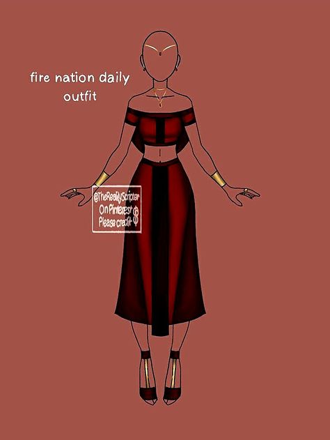 Atla Fire Nation Outfits, Fire Nation Dress, Fire Nation Outfits Female, Atla Clothes Design, Fire Nation Clothes Outfits, Fire Nation Aesthetic Clothes, Avatar The Last Airbender Clothes Design, Atla Oc Outfits, Atla Fire Nation Clothes