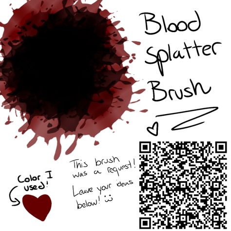 Flame Brush Ibis Paint, Blood Pen Ibispaint, Ibis Paint Blood Brush, How To Draw Blood Splatters, Blood Ibispaint Code, Ibis Paint Brush Code Blood, Blood Splatter Reference Drawing, Ibis Pens, Ibispaint Codes