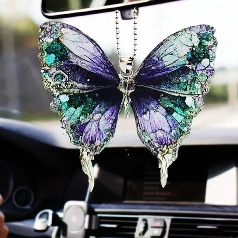 PRICES MAY VARY. Elegant Butterfly Design: Our Butterfly Car Interior Supplies feature a stunning butterfly design crafted from high-quality acrylic. This beautiful pendant adds a touch of elegance and grace to your car's interior, making it a unique and eye-catching decoration. Versatile Car Accessory: This acrylic butterfly pendant is designed to hang gracefully from your car's interior, such as your rearview mirror. It serves as a versatile car accessory that not only enhances your vehicle's Butterfly Hanging, Car Hanging Accessories, Car Charms Rear View Mirror, Butterfly Mirror, Mirror Accessories, Stone Ornaments, Rear View Mirror Accessories, Rear View Mirror Charm, Car Ornaments