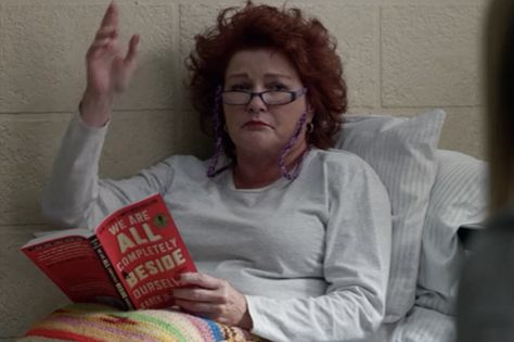 OITNB Books - Red 'We Are All Completely Beside Ourselves' Oitnb Characters, Oitnb Red, Characters Reading, Mighty Girl, Kate Mulgrew, Tbr Pile, Star Trek Voyager, Orange Is The New, Orange Is The New Black