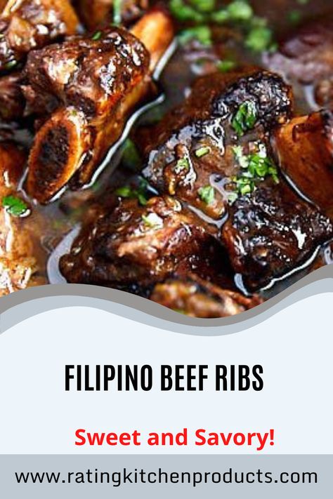 Filipino Short Ribs, Beef Rib Tips Recipe, Filipino Beef Recipes, Flanken Ribs, Filipino Pork Recipes, Beef Back Ribs, Beef Ribs Recipe, Beef Short Rib Recipes, Ground Beef Pasta