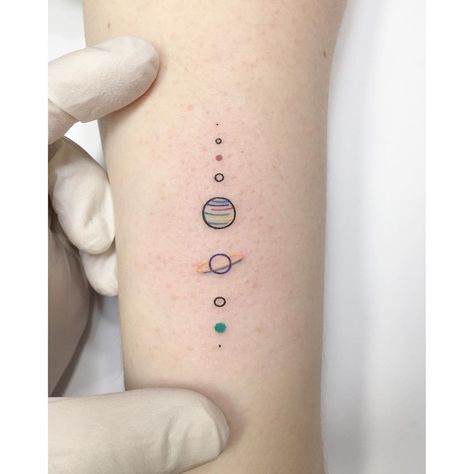 Playground Tattoo on Instagram: “Solar system✨” Narrow Tattoo Ideas, Gallifreyan Tattoo, Astronomy Tattoos, Vertical Tattoo, Playground Tattoo, Inside Of Arm Tattoo, Astronomy Tattoo, Motherhood Tattoos, Flash Tats