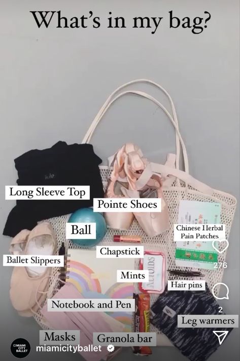 What To Put In Your Ballet Bag, Whats In My Dance Bag Ballet, Ballet Starter Pack, What To Put In Dance Bag, What's In My Ballet Bag, Dance Bag Organization, What To Put In Your Dance Bag, Ballet Bag Essentials, Whats In My Dance Bag