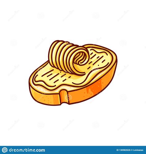 Bread and butter vector color illustration Bread And Butter Drawing, Bread And Butter Tattoo, Butter Drawing, Butter Tattoo, Pudding In A Mug, Bread Machine Recipes Healthy, Healthy Butter, Bread Illustration, Bakery Clipart