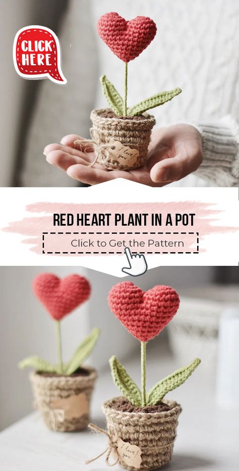 Crochet Valentine Patterns, Valentines Patterns, Crochet Bouquet, Bunny Crochet, Pola Amigurumi, Valentines Crochet, Crochet Plant, Crochet Decoration, Pola Sulam