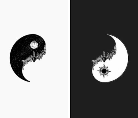 Matching Pfp Space Theme, Ying Yang Matching Pfp, Yin Yang Matching Pfp, Couple Moon Wallpaper, Moon Matching Pfp, Matching Wallpaper Aesthetic, Jing Y Jang, Friendship Wallpaper, Wallpaper Matching