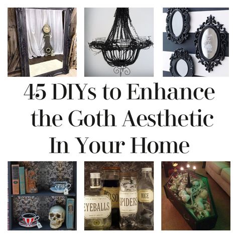 Gothic Craft Room, Witchy Diy Gifts, Dark Academia Diy Crafts, Goth Aesthetic Decor, Goth Room Decor Diy, Goth Christmas Aesthetic, Gothic Decor Diy, Townhouse Bedroom, Gothic Furniture Diy