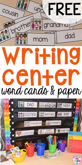 Seniors Activities, Writing Center Preschool, Pre-k Writing, Preschool Family, Family Word, Fancy Writing, Writing Station, Preschool Centers, 1st Grade Writing