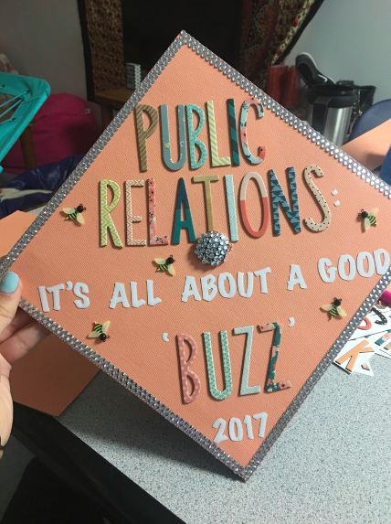 Public Relations Graduation Pictures, Communication Graduation Cap, Public Relations Career, Graduation Cap Designs College, Graduation Goals, Communications Degree, Grad 2023, College Grad Photos, Grad Cap Decorated