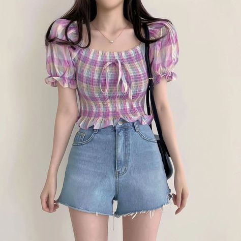 Casual Blouse Designs, Simple Frocks, Casual College Outfits, Fashion Sketches Dresses, Kawaii Fashion Outfits, Korean Fashion Dress, Easy Trendy Outfits, Stylish Dresses For Girls, Ulzzang Fashion