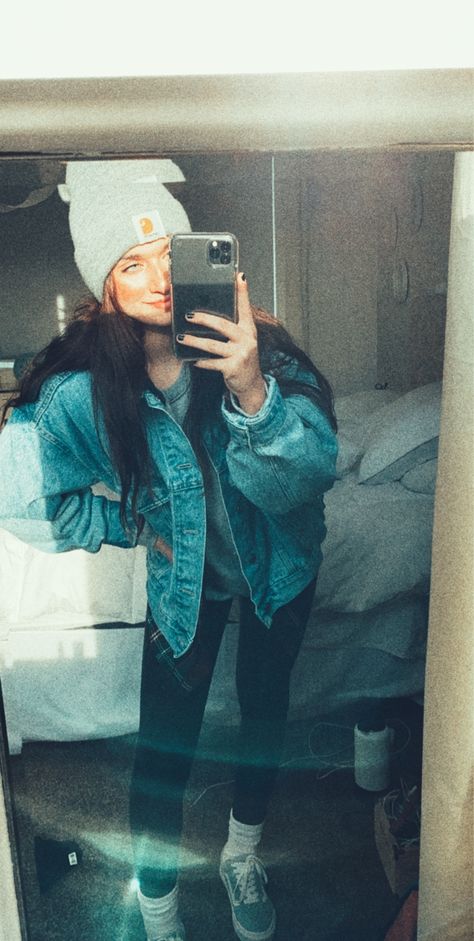 Socks And Vans Outfit, Vans And Socks Outfits, Leggings And Beanie Outfit, Grey Carhartt Beanie Outfit, Sweatshirt And Flannel Outfit, Leggings And Vans Outfit, Gray Beanie Outfit, Gray Vans Outfit, Nike Socks Over Leggings Outfit