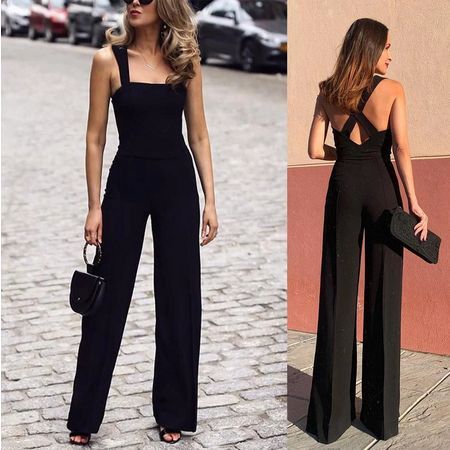 Celana Fashion, Elegant Jumpsuit, Formal Jumpsuit, Evening Jumpsuit, Jumpsuit Elegant, Jumpsuit Summer, Style Noir, Black Trousers, Pantalon Large