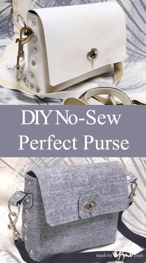 DIY Purses and Handbags - No-Sew Perfect Little Purse - Homemade Projects to Decorate and Make Purses - Add Paint, Glitter, Buttons and Bling To Your Hand Bags and Purse With These Easy Step by Step Tutorials - Boho, Modern, and Cool Fashion Ideas for Women and Teens http://diyjoy.com/diy-purses Leather Purse Pattern, Diy Bags No Sew, Pochette Diy, Clutch Tutorial, Sewing Christmas Gifts, Diy Clothes Refashion, Sac Diy, Diy Wallet, Unique Handbags