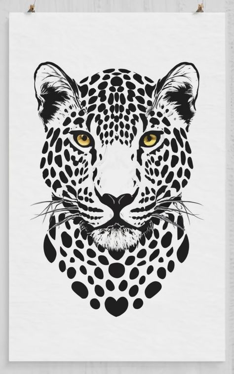 Helping people become more creative. Tiger Face Sketch, Cheetah Tattoo, Leopard Drawing, Stencil Print, Leopard Face, Stencil Printing, Poster Typography, Tattoo Graphic, Face Sketch