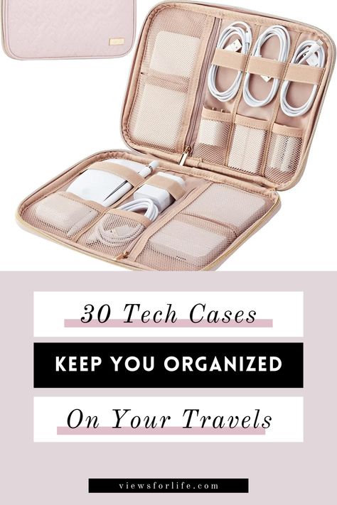 Travel Electronics Organizer, Tech Travel Organizer, Cleaning Images, Travel Tech Organizer, Car Organization Diy, Tech Organizer, Tech Kit, Tech Organization, Tech Essentials