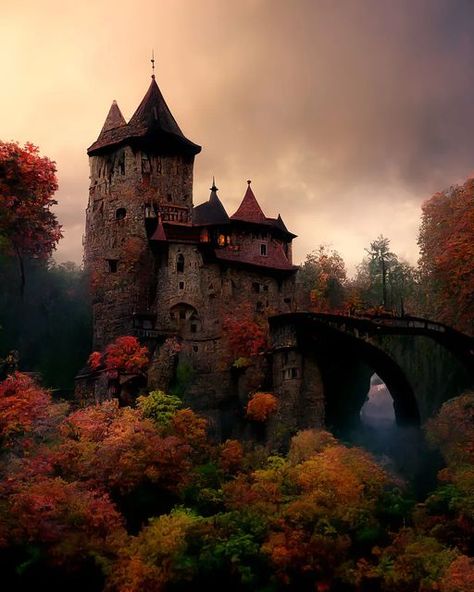 Autumn Kingdom Aesthetic, Autumn Castle Aesthetic, Castle In Autumn, Autumn Princess Aesthetic, Autumn Fantasy Aesthetic, Autumn Court Aesthetic, Orange Castle, Fall Castle, Autumn Castle