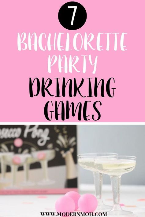 7 funny bachelorette party games to kick off your girls night out. These drinking games are a mix of raunchy/dirty and classy/clean. #funnybachelorettepartygames #bachelorettepartydrinkinggames | modernmoh.com via @modernmoh Drinking Games Bachelorette Party, Funny Bachelorette Party Games, Disney Brunch, Bachelorette Party Games Funny, Bachelorette Party Games Drinking, Bachelorette Diy, Classy Bachelorette Party, Bride Game, Funny Bachelorette