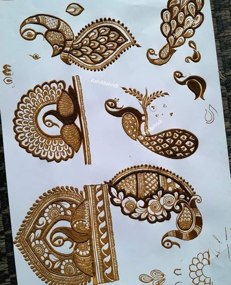 Pongal Mehndi Designs, Mehandi Starting Design, Pickock Art Drawing, Mehndi Practice Sheets, Mehndi Startup Design, Mehendi Peacock Designs, Simple Peacock Mehndi Design, Figure Mehndi Design, Mehndi Elements