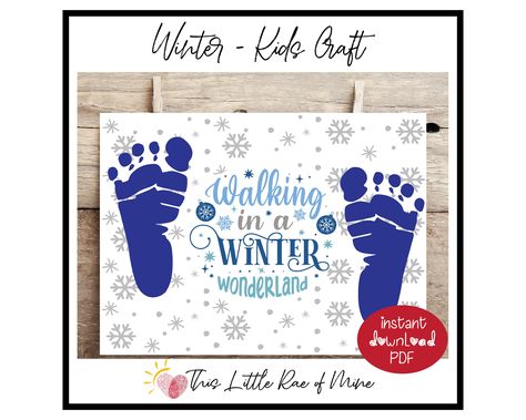 Baby Christmas Crafts, Printable Diy Crafts, Christmas Door Decorating Contest, Walking In A Winter Wonderland, December Winter, Handprint Christmas, Document Frame, Baby Art Projects, Footprint Crafts