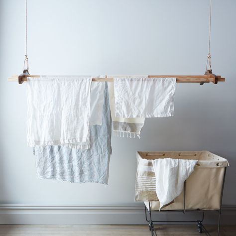 #Food52 #laundry #rack Cottage Laundry, Hanging Drying Rack, Natural Cleaning Recipes, Diy Projektit, Modern Laundry Rooms, Drying Rack Laundry, Laundry Drying, Clothes Drying Racks, Laundry Day