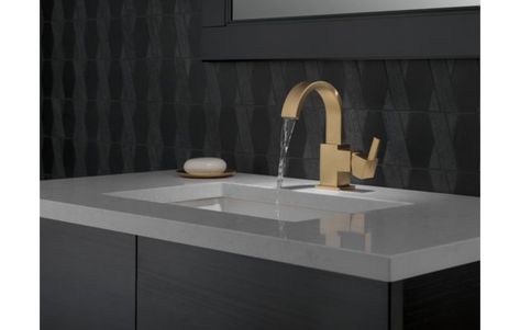 Vero™ Bathroom Collection | Delta Faucet Delta Vero, Gold Bathroom Faucet, Wall Mount Faucet Bathroom, Vanity Faucet, Single Handle Bathroom Faucet, Single Hole Bathroom Faucet, Widespread Bathroom Faucet, Gold Bathroom, Delta Faucets