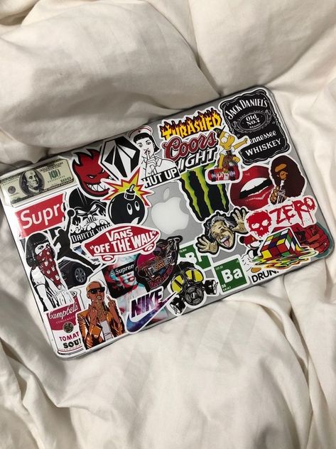 Macbook Case With Stickers, Laptop Stickers Collage, Macbook Case Stickers, Mac Stickers, Sticker Macbook, Laptop Decoration, Laptop Case Stickers, Cute Laptop Stickers, Macbook Stickers