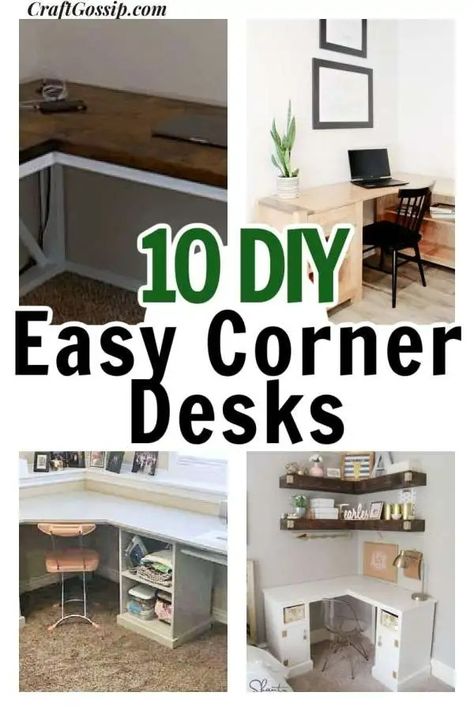 10 DIY Corner Desks You Can Make Yourself – Home and Garden Making A Compost Bin, Diy Corner Desk, Corner Desks, Recycled Kitchen, Pallet Desk, Smart Desk, Floating Desk, Minimalist Kitchen Design, Diy Vanity