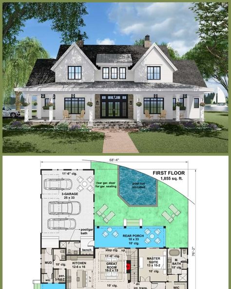 10 Bedroom Farmhouse Plans, Three Story Farmhouse, 400k House Plans, Small 5 Bedroom House Plans 2 Story, Farmhouse Plans 2200 Sq Ft, 1.5 Story Modern Farmhouse, 3400 Sq Ft House Plans 2 Story, 5 Bedroom House Floor Plan 3000 Sq Ft, 2900 Sq Ft House Plans 2 Story