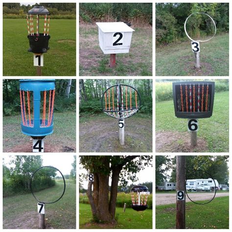 Backyard Frisbee Golf, Diy Frisbee Golf Basket, Diy Disc Golf Basket, Frisbee Golf Diy, Diy Frisbee, Summer School Art Projects, Cottage Games, Cottage Activities, Summer School Art