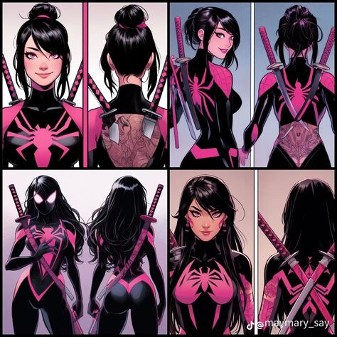 Spiderwoman Aesthetic, Spider Woman Oc, Black Widow And Spiderman, Spider Powers, Female Spiderman, Spider Kitty, Silk Spiderman, Spiderman Oc Art, Silk Spider