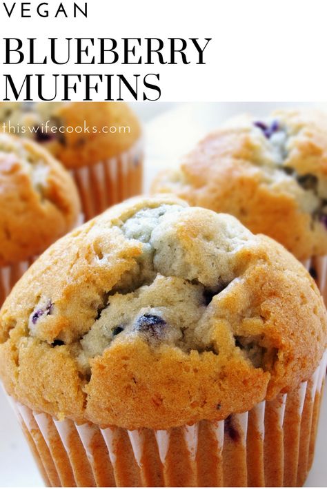 Vegan Blueberry Muffins Quick Breakfast On The Go, Vegan Muffin, Vegan Blueberry Muffins, Easy Blueberry Muffins, Vegan Baking Recipes, Breakfast Low Carb, Vegan Baked, Diary Free, Vegan Muffins