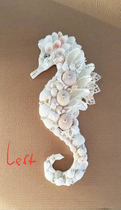 Seashell Aesthetic, Seashell Seahorse, Seahorse Crafts, Decor Marin, Sea Shell Art, Embroidery Animals, Aesthetic Sea, Seahorse Art, Seashell Projects