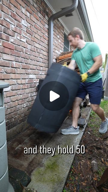 Here's how I'm collecting water to store in my rain barrels - it's important to take steps to prevent debris from accumulating #rainwater... | Instagram Rain Barrel In Front Of House, Water Barrel Garden Ideas, Rain Collection Ideas, How To Hide A Rain Barrel, How To Make A Rain Barrel Diy, Rain Water Barrel Ideas, Rain Basin, Diy Water Barrel, Rain Barrels Ideas Beautiful