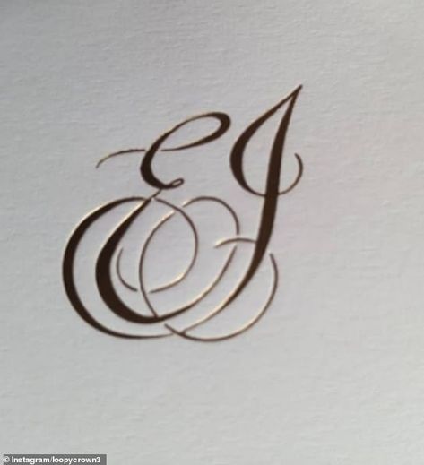 E And J, J Tattoo, Jack Brooksbank, Letter Art Design, Wedding Logo Monogram, Hand Lettering Inspiration, Initial Tattoo, Fancy Letters, Matte Nails Design