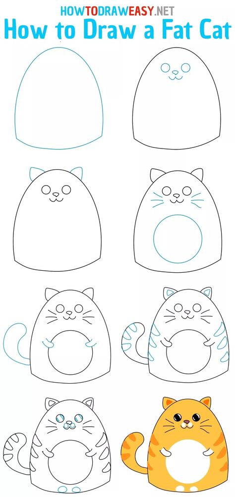 Easy Doodle Step By Step, Draw A Cat Step By Step, How To Draw A Cartoon Cat, How To Draw A Kitten, How To Draw A Cat Step By Step Easy, How To Draw Cartoon Animals, How To Draw Cats Step By Step, How To Draw A Cat Easy, Drawing Cats Easy