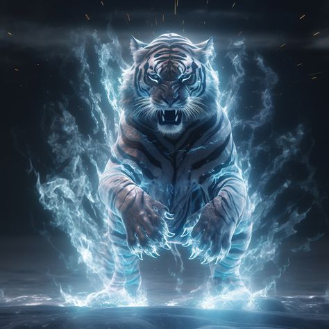 Lightning Tiger, Logo Gallery Art, Tiger Spirit Animal, Tiger Artwork, Tiger Wallpaper, Beast Creature, Tiger Pictures, Spirit Animal Art, Wild Tiger