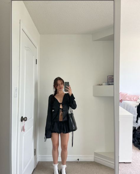 Bubble skirt 10 ways 🫧 Black Bubble Skirt Outfit, Bubble Skirt Outfit, Girly Fits, Bubble Skirt, Asian Outfits, July 15, Skirt Outfit, Fit Inspo, Black Skirt