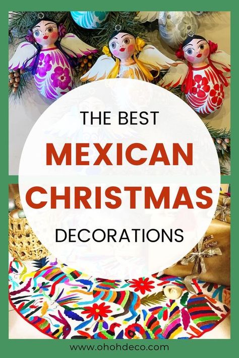 Explore the fascinating world of Mexican Christmas decorations, from traditional to trendy. Discover the rich history behind iconic Mexican holiday symbols like the nativity scene and learn how to incorporate them into your own festive decor. Get inspired to create a unique and culturally vibrant Christmas atmosphere. Spanish Christmas Tree, Christmas In Mexico Decorations, Traditional Mexican Christmas Decorations, Multicultural Holiday Decorations, Mexican Inspired Christmas Decor, Spanish Style Christmas Decor, The Symbols Of Christmas, Mexican Christmas Decor Ideas, Around The World Christmas Tree