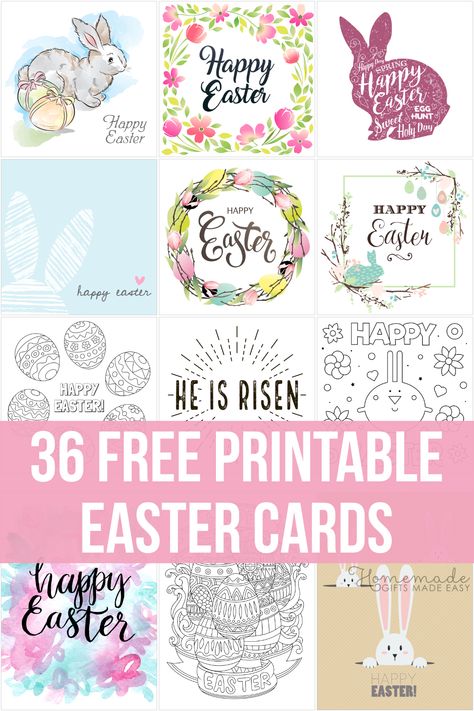 Easter Tags Free Printable, Homemade Easter Gifts, Printable Easter Cards, Diy Easter Cards, Free Easter Coloring Pages, Happy Easter Printable, Easter Coloring Sheets, Easter Greetings Messages, Easter Cards Handmade