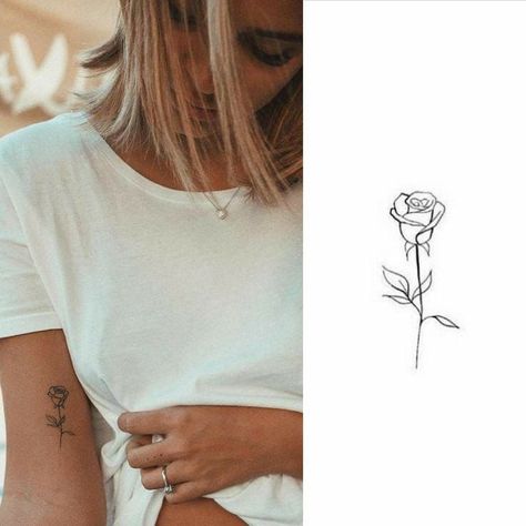 Small Rose Tattoo, Petite Tattoos, Small Tattoos Simple, Classy Tattoos, Discreet Tattoos, Dainty Tattoos, Subtle Tattoos, Small Tattoo Designs, Elegant Tattoos