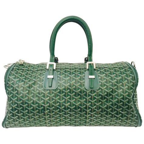 Goyard Green Goyardine Croisiere 50 Duffle Bag Goyard Duffle, Goyard Luggage, Ostrich Bag, Goyard Bag, Bag Green, Bags Aesthetic, Wine Bag, Jewelry Case, Vintage Bags