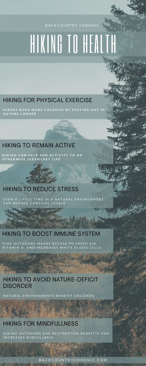 What are the major health benefits of hiking? While hiking gets you physical exercise, it also exposes you to the outdoors and all the benefits of the natural environment! Check out this post for details on hiking for health, along with resources on the health benefits listed.  #hiking #outdoorhealth #outdoors #outdoorexercise #outdoortherapy #getoutdoors #hike Benefits Of Hiking, Hiking Exercises, Hiking Benefits, Hiking Workout Training, Hiking Necessities, Hiking Inspiration, Hiking Attire, Beginner Hiking, Hiking Fitness