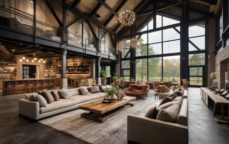 What is a Barndominium? Inside the ‘Barndo’ Home Trend Barndominium Inside, Barndo Ideas, Barn Dominium, Barndominium Interior, Barn House Interior, Barn Homes Floor Plans, Hidden Lake, Silo House, Small Barndominium