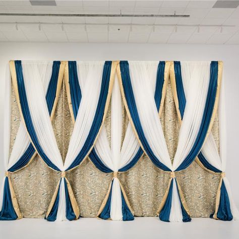 Gold & Teal Backdrop | 14 x 16 Ceremony Backdrop Wedding Draping Backdrop, Teal Backdrop, Wedding Draping, Concert Stage Design, Wedding Stage Backdrop, Curtain Backdrops, Wedding Backdrop Design, Stage Backdrop, Pipe And Drape